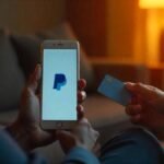 Como criar uma conta verificada no Paypal em Angola? Uma pessoa segurando um telefone e um cartão de crédito