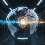 Infográfico de transferências internacionais seguras destacando os códigos IBAN, SWIFT e BIC em rotas globais.