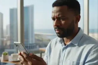 Smartphone com ícone de cadeado e código de segurança sobre o 2FA obrigatório em 2026 para evitar o bloqueio de contas.