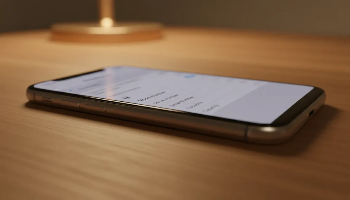 Ajustes do iOS com a letra inicial do modelo para identificar iPhone original e diferenciar novos de recondicionados.