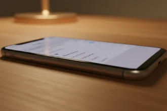 Ajustes do iOS com a letra inicial do modelo para identificar iPhone original e diferenciar novos de recondicionados.