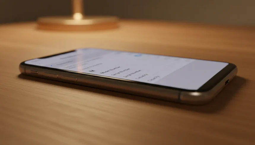 Ajustes do iOS com a letra inicial do modelo para identificar iPhone original e diferenciar novos de recondicionados.