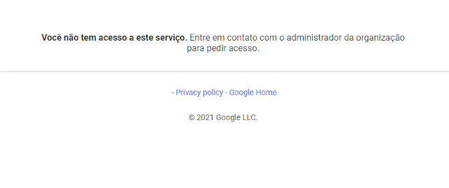 error google conta