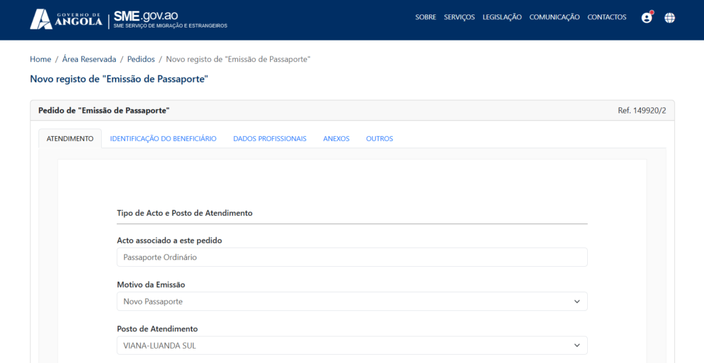 Agendamento de Passaporte: Guia Definitivo para Evitar Filas no SME em Angola 2 agendamento de passaporte 1 passo