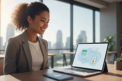 Banner informativo da AIMA sobre agendamento para estudantes estrangeiros, com documentos e prazos para CPLP.