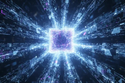 Circuito neural digital com poucos blocos de dados esparsos, ilustrando a escassez de dados IA e seu impacto