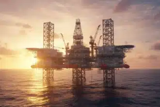 Plataforma offshore marca o início da produção de petróleo e gás no projeto N'dola Sul no Bloco 0 em Cabinda.