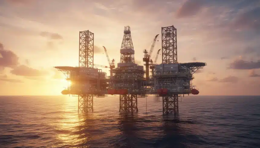 Plataforma offshore marca o início da produção de petróleo e gás no projeto N'dola Sul no Bloco 0 em Cabinda.