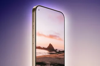 IPhone 18 Pro vazamento exibe tela com furo único, design sem Dynamic Island e Face ID sob o display frontal.