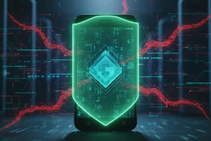 Smartphone com alerta de malware Albiriox e símbolo de proteção. Dicas para a Segurança no Android 2025