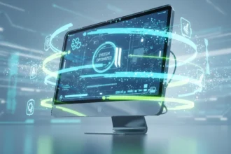 Interface do Windows com ícones de 5 ferramentas e um novo app da Microsoft para Limpar o Windows eficientemente