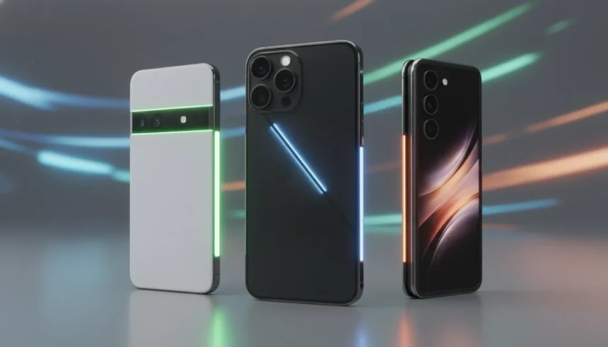 Melhores smartphones 2025: Os reis da tecnologia em Angola 1 Comparativo dos melhores smartphones 2025: iPhone 17 Pro, Pixel 10 e Galaxy Z Fold 7 lado a lado.