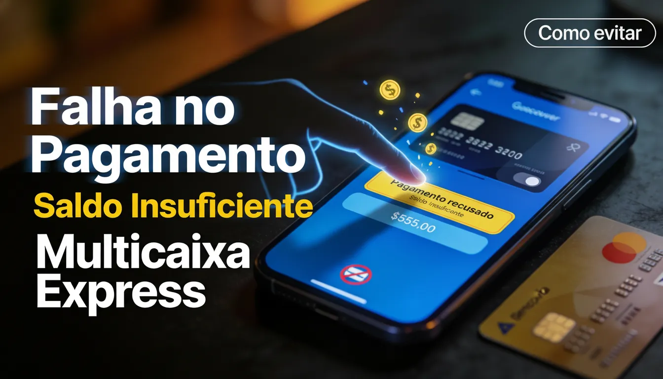 Interface do aplicativo Multicaixa Express, mostrando telas de transações e acesso a serviços bancários