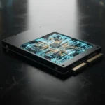 SSD em close-up com ícones de manutenção, destacando 5 segredos para otimizar a Vida Útil do SSD