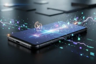 Smartphone Xiaomi com aviso de "sem atualizações" e 2026, listando modelos Redmi e POCO afetados para Xiaomi em Angola.