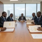 Logotipo da CNE com texto sobre os 10 concursos estratégicos e o orçamento bilionário para as Eleições 2027.