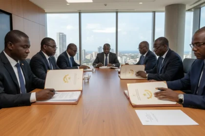 Logotipo da CNE com texto sobre os 10 concursos estratégicos e o orçamento bilionário para as Eleições 2027.