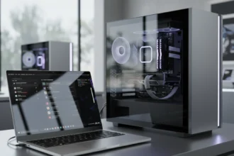 Pessoa avalia requisitos de hardware ao comprar um computador novo para substituir modelo antigo.