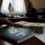 Bandeiras e passaporte. EUA impõem caução de até 15 mil USD para vistos a cidadãos angolanos a partir de 21 de Janeiro.