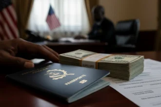 Bandeiras e passaporte. EUA impõem caução de até 15 mil USD para vistos a cidadãos angolanos a partir de 21 de Janeiro.