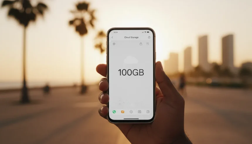 Logo do Google One com oferta de 100 GB por $9,99 ao ano em destaque na promoção relâmpago de janeiro.