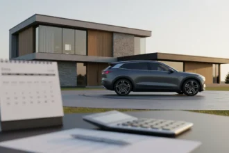 Calendário da AGT destacando prazos do ivm e ip 2026 e aviso de multa de 25% para evitar irregularidades fiscais.