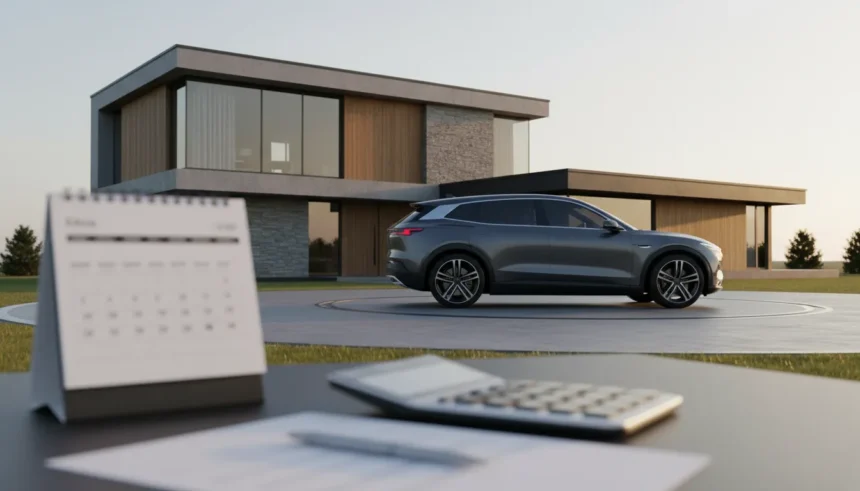 Calendário da AGT destacando prazos do ivm e ip 2026 e aviso de multa de 25% para evitar irregularidades fiscais.