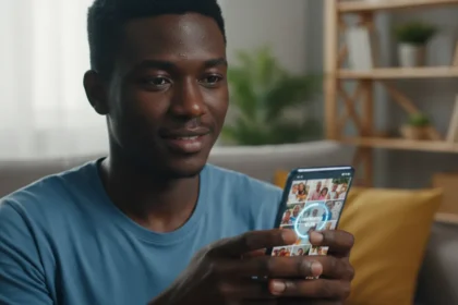 Smartphone Android exibindo a lixeira da galeria para recuperar fotos apagadas da memória interna de forma simples.