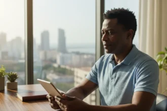 Pessoa planejando a aposentadoria com documentos sobre o Regime Jurídico Protecção Social para garantir a reforma.