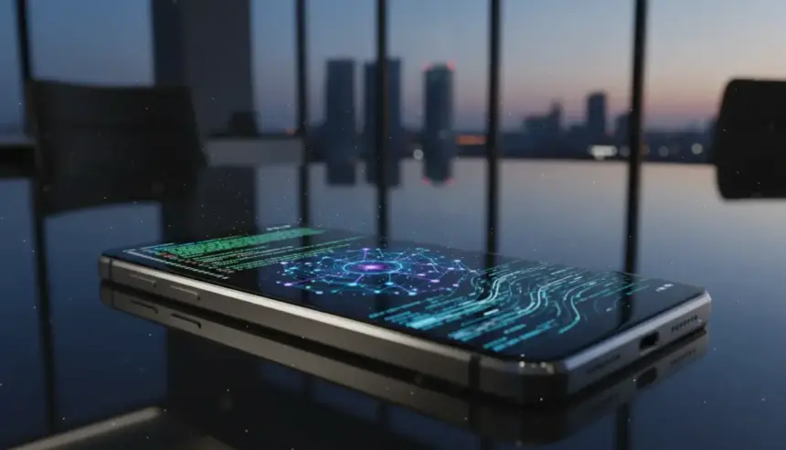 Logotipo do Google e Android frente à bandeira da União Europeia, simbolizando o prazo para abertura de recursos de IA.