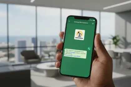 Alerta contra burla de emprego no whatsapp sobre sonangol com aviso de link falso e roubo de dados em tela de celular.