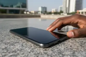 Smartphone Android exibe localização em mapa com o novo recurso encontrar meu dispositivo offline do Google.