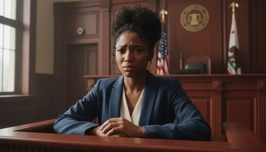 Mulher presta depoimento em tribunal de Los Angeles no julgamento contra Meta e YouTube sobre danos mentais.