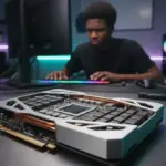 Placa de vídeo Nvidia com sinal de alerta sobre a suspensão de lançamentos de GPUs em 2026 por escassez de memória.