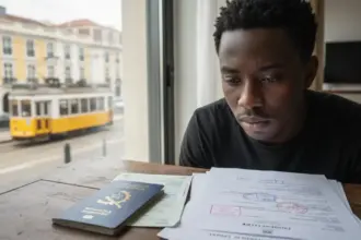 Imigrante angolano apreensivo com documentos da AIMA; Visto para Portugal já não garante estabilidade em 2026.