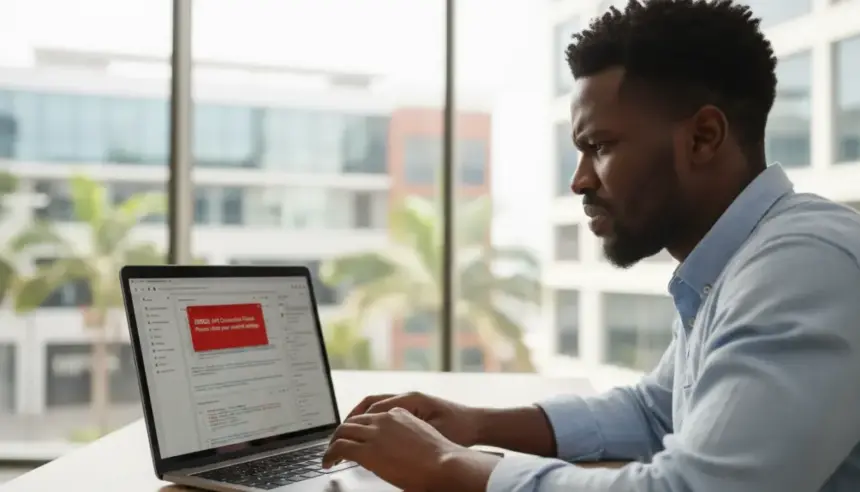 Interface do Google Ad Manager com erro no encerramento de conta, impactando o fechamento do perfil AdSense.