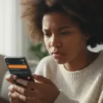 Smartphone exibe aviso de segurança onde o Instagram alerta pais sobre pesquisas perigosas feitas por adolescentes.