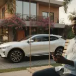 Pessoa usa notebook em casa para cadastrar automóvel e pagar ivm pelo portal de serviços de forma prática.