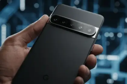 Smartphone Pixel 11 Pro com componentes internos em destaque ilustrando possíveis correções de hardware.