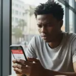 Símbolo de interdição sobre logotipos de aplicativos em um smartphone, indicando a proibição redes sociais.