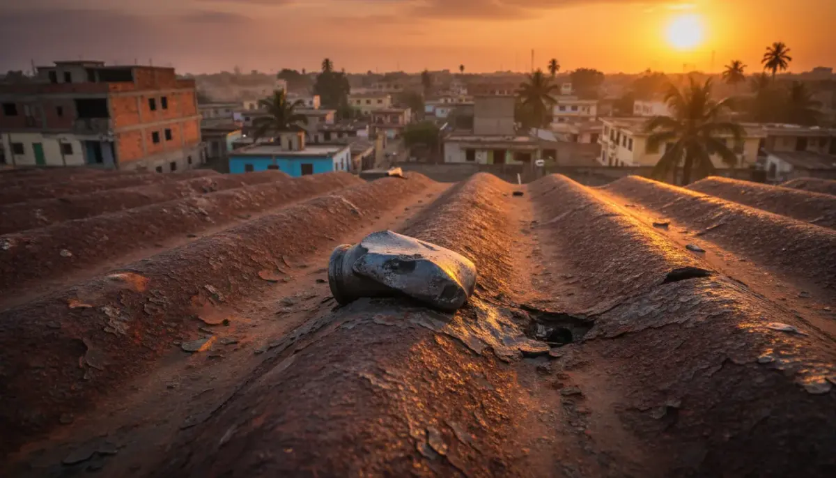 Alerta visual de perigo: tiros para o ar Angola não são inofensivos e causam acidentes graves ao retornarem ao solo.