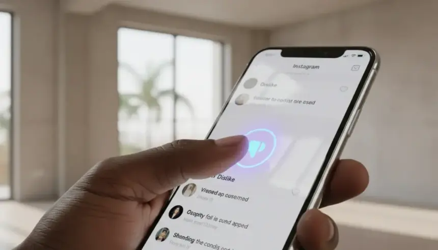 Tela de celular onde o Instagram lança botão desgosto em comentários, exibindo o novo ícone de descurtida no aplicativo.